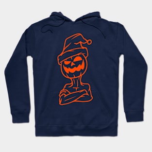 Spooky Pumpkin in Christmas (or Halloween) out line Hoodie